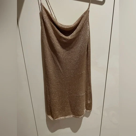 TopShop rose gold metallic like dress - Picture 2 of 3